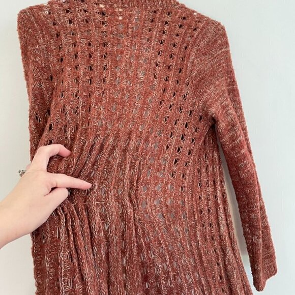 ROSIE NEIRA ANTHROPOLOGIE Alldays Cardigan Rust Brown Red Long Sweater NO BUTTON - Picture 14 of 15